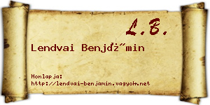 Lendvai Benjámin névjegykártya