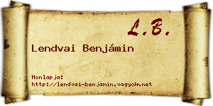 Lendvai Benjámin névjegykártya