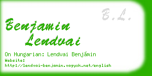 benjamin lendvai business card